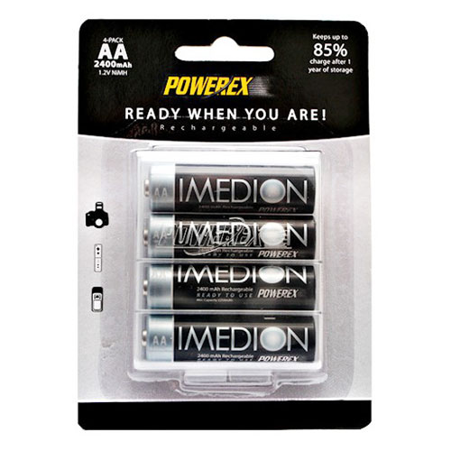 ถ่านชาร์จ POWEREX IMEDION AA 2400mAh 4 ก้อน