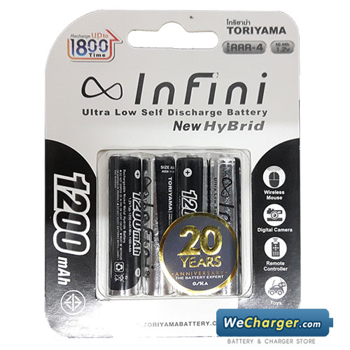 Toriyama Infini NewHybrid 1200mAh แพ็ค 4 ก้อน