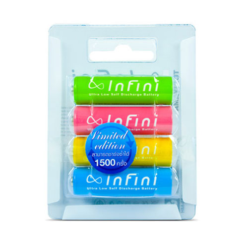 ถ่านชาร์จ Infini Candy AA 2300 mAh 4 ก้อน