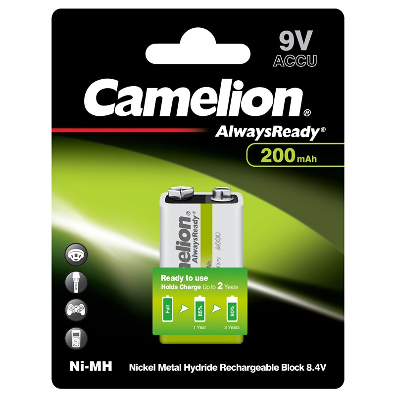 ถ่านชาร์จ 9V Camelion 200mAh